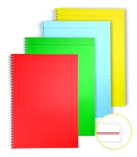 POZNÁMKOVÝ BLOK A4/PP/LINKA/ŠPIRÁLA/80l
